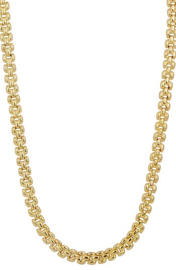 Savvy Cie Jewels 18k Italian Gold Plated Panther Link Necklace In Gold
