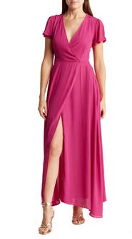 Love By Design Marie II Faux Wrap Maxi Dress