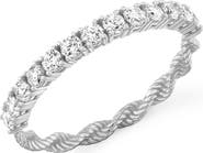 Crislu Cubic Zirconia Half Eternity Twisted Band Ring