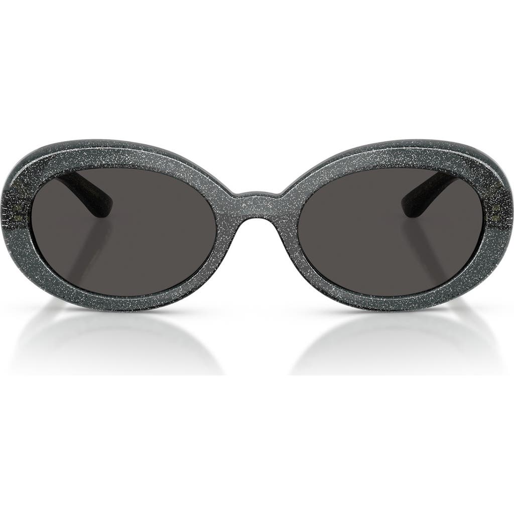 Dolce&Gabbana 49mm Oval Sunglasses in Glitter Black /Dark Grey  product