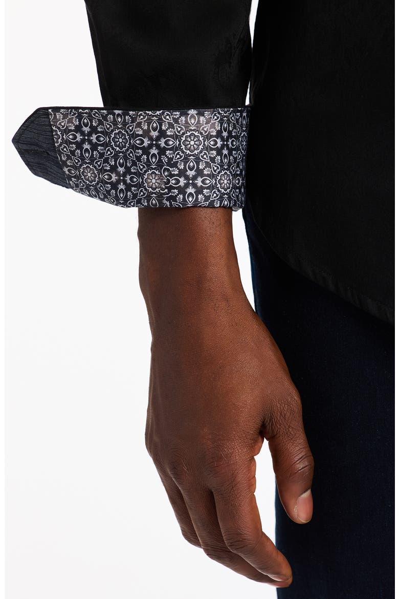 Highland Woven Button-Up Shirt, Alternate, color, BLACK