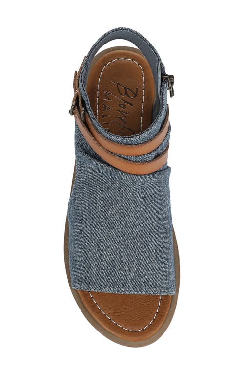 Blowfish Malibu Denver Sandal In Blue Denim Fabric