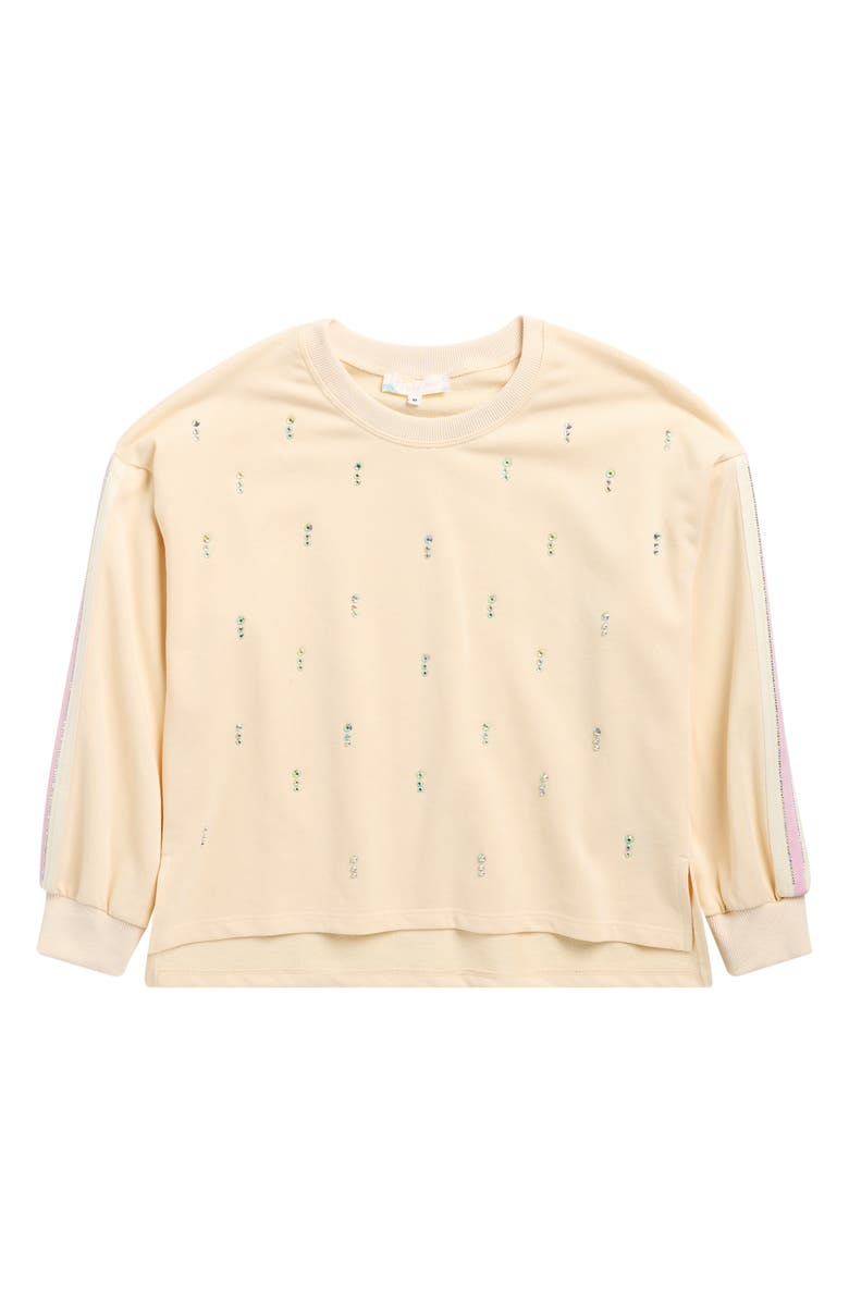 Truly Me Kids' Gemstone Sweatshirt, Main, color, Ivory