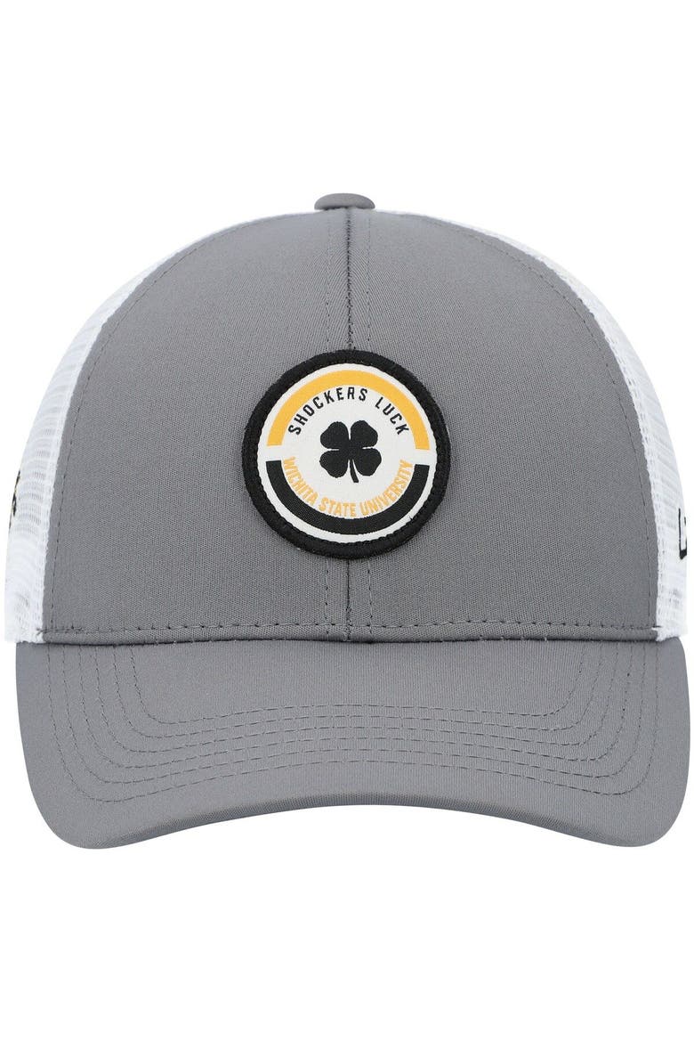 Men's Gray/White Wichita State Shockers Motto Trucker Snapback Hat, Alternate, color, Gray
