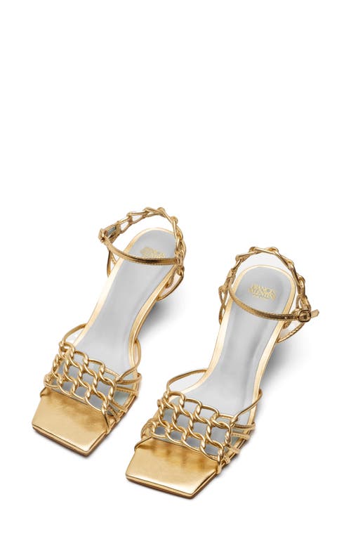 Frances Valentine Alexandra Chain Link Sandal In Platino