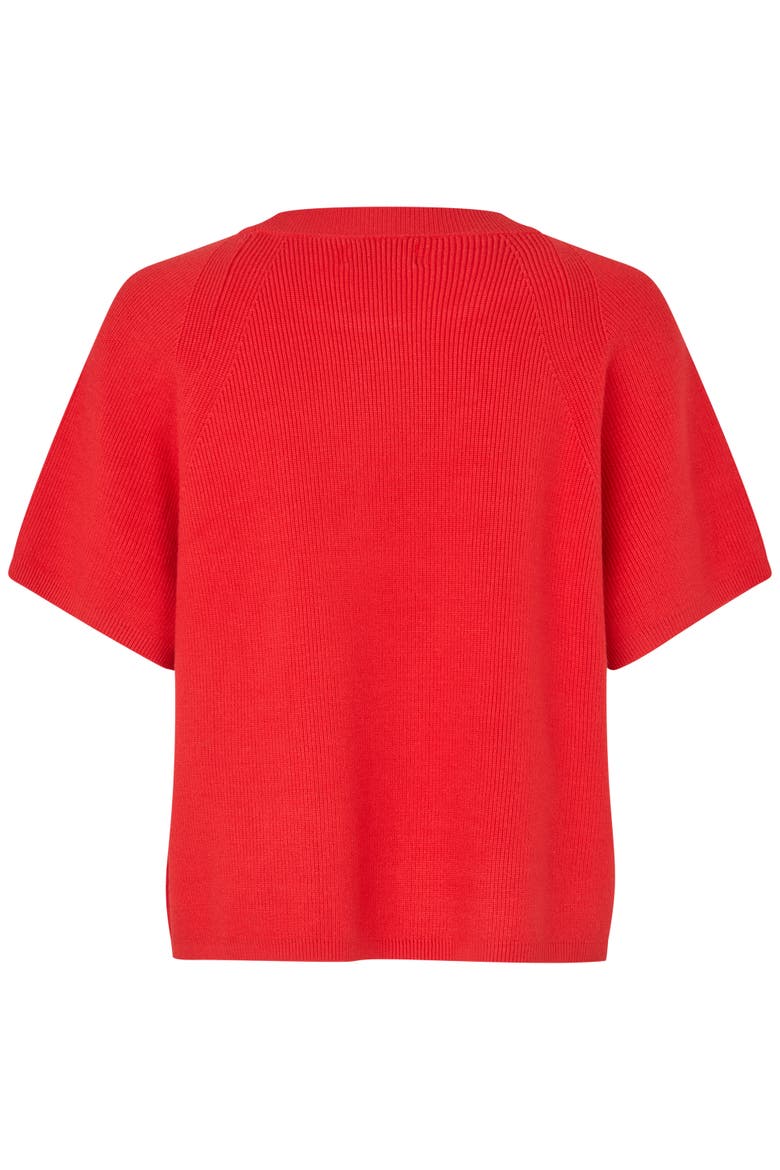 MaFokimia Short Sleeve Knit Blouse, Alternate, color, Poinsettia