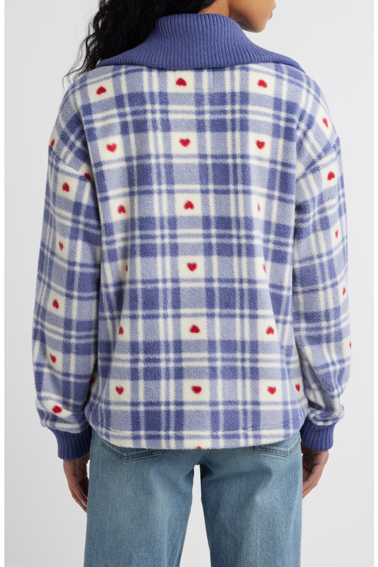 Plaid Fleece Jacket, Alternate, color, BLUE HEART PLAID