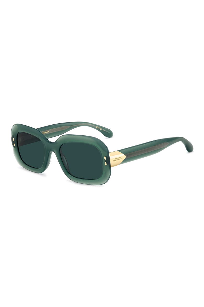 53mm Rectangular Sunglasses, Alternate, color, GREEN/ BLUE