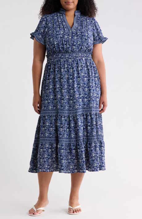 MAX STUDIO Flutter Sleeve Tiered Maxi Dress