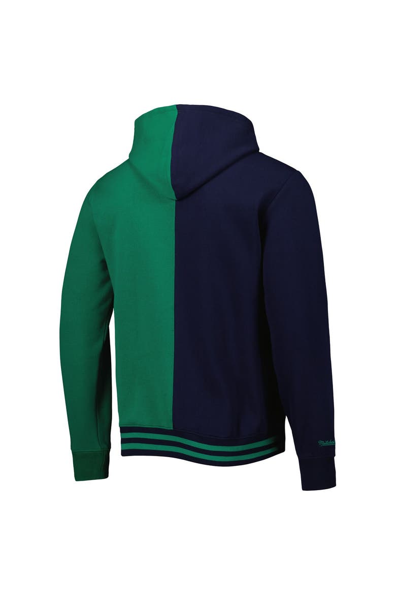 Men's Mitchell & Ness Navy/Green Dallas Mavericks Hardwood Classics Split Pullover Hoodie, Alternate, color, Navy