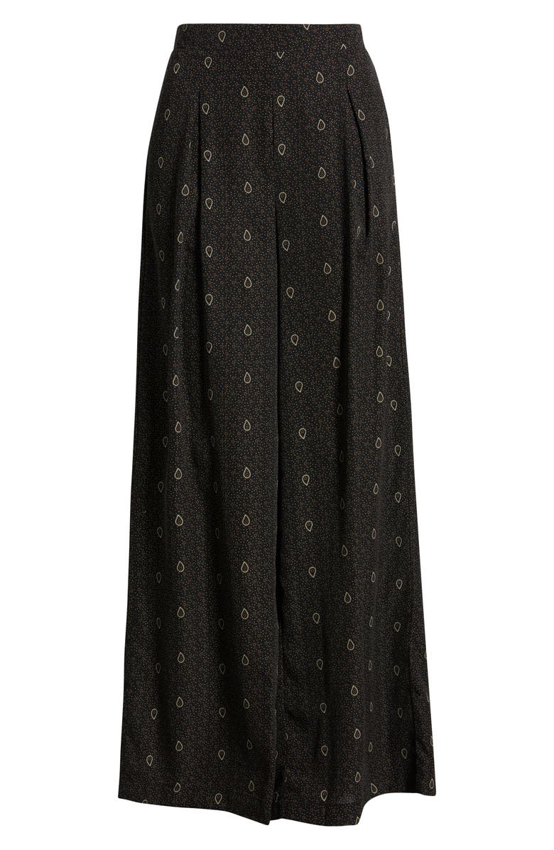 Bobeau Allover Print Wide Leg Pants, Alternate, color, Navy/ Curry Ditsy