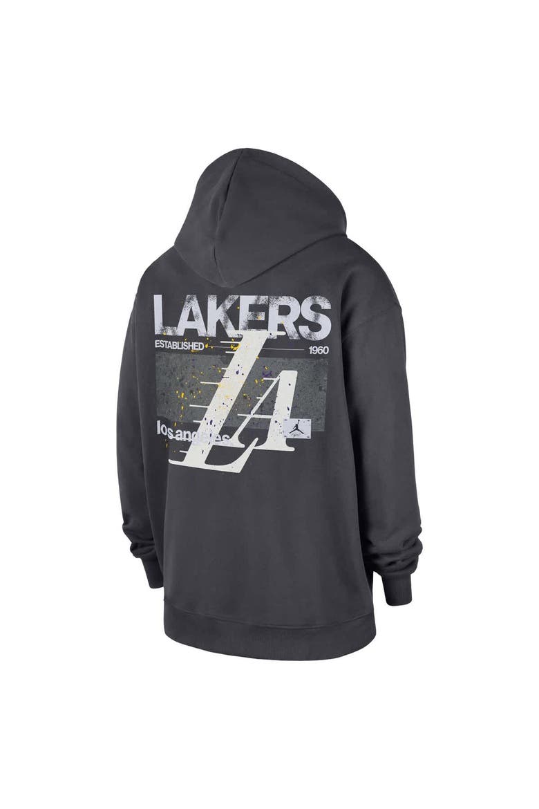 Men's Jordan Brand Anthracite Los Angeles Lakers Statement Jumpman Flight Premiere Hoodie, Alternate, color, Anthracite