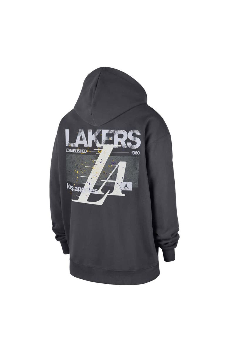Jordan Brand Men's Jordan Brand Anthracite Los Angeles Lakers Statement Jumpman Flight Premiere Hoodie, Alternate, color, Anthracite