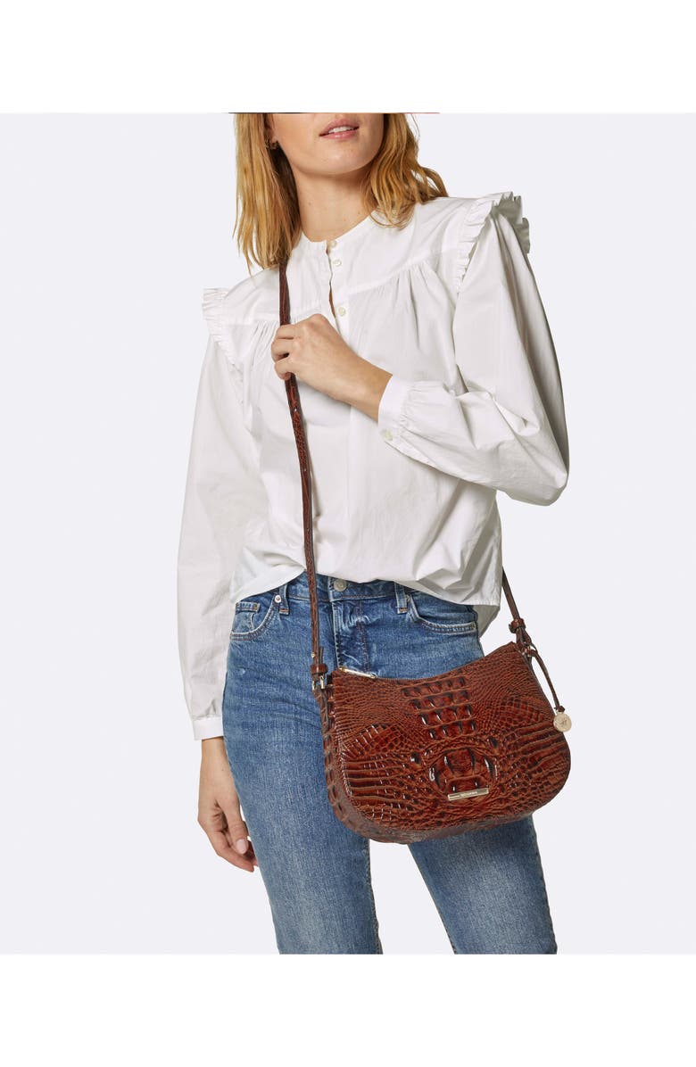 Brahmin Shayna Croc Embossed Leather Crossbody Bag, Alternate, color,