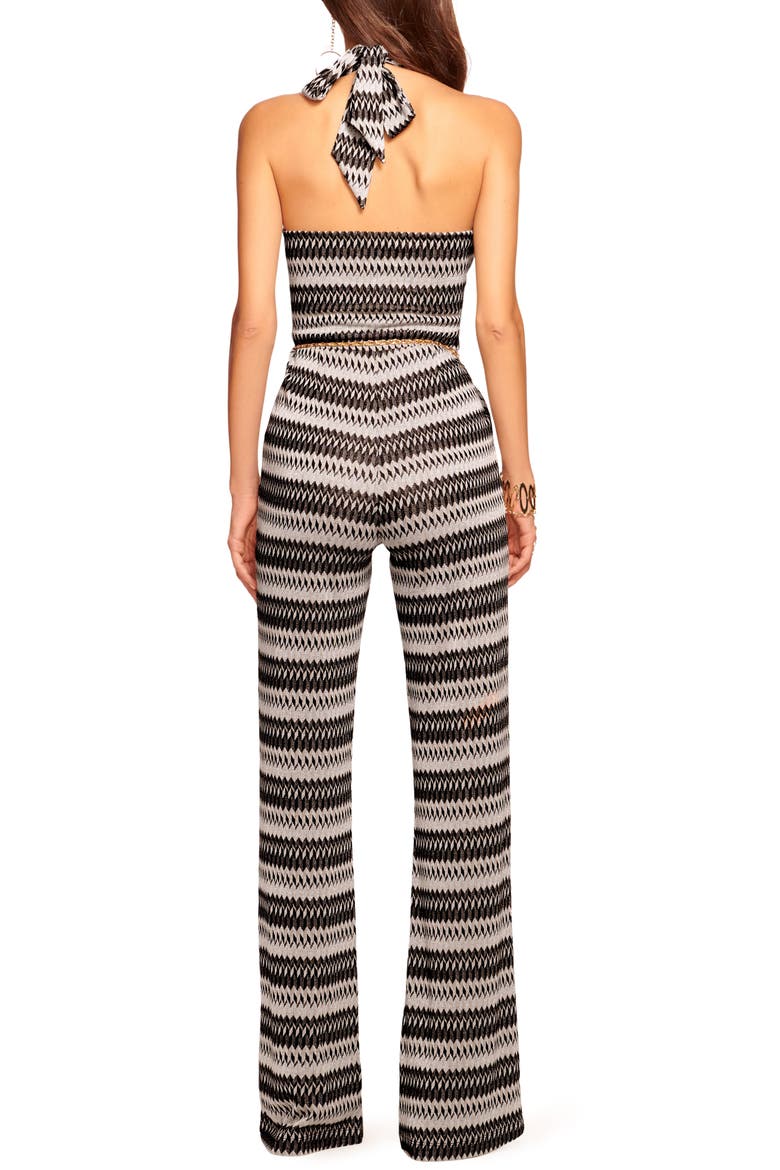 Chandler Halter Neck Jumpsuit, Alternate, color, BLACK/SANDSTONE GEOMETRIC KNIT