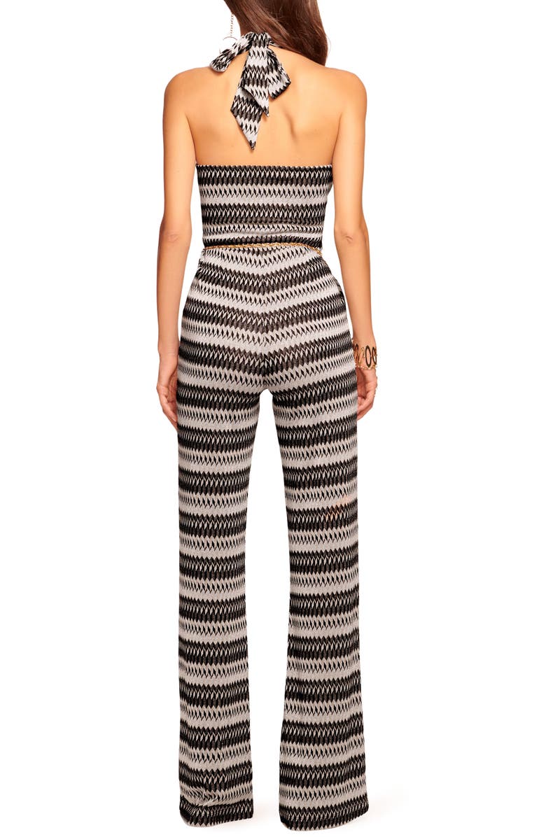 Ramy Brook Chandler Halter Neck Jumpsuit, Alternate, color, Black/Sandstone Geometric Knit