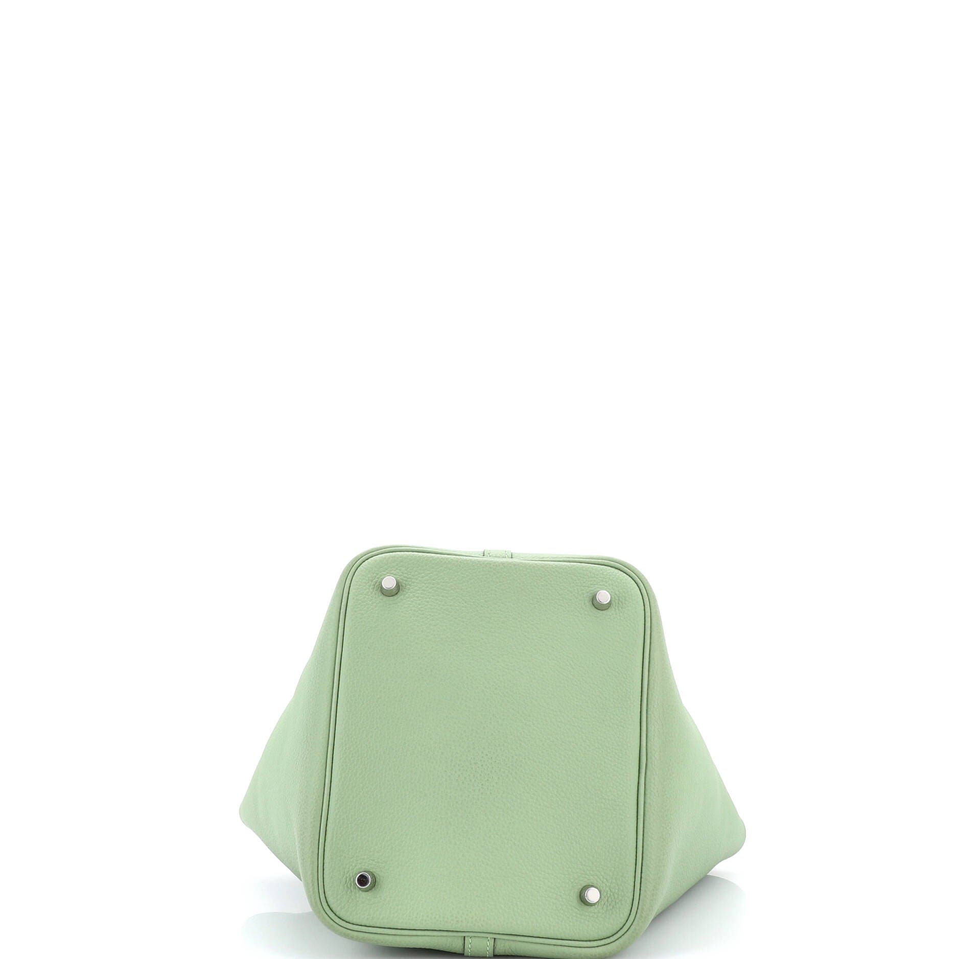 Pre-Owned Hermes Picotin Lock Bag Clemence MM, Alternate, color, Vert Criquet