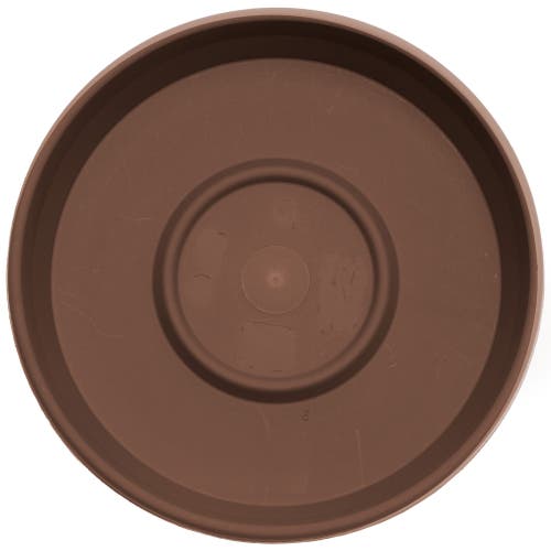 Bloem Terra 17 Inch Resin Saucer, Chocolate Brown Round Flower Pot Tray In Brown