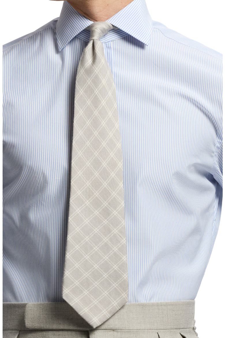 Windowpane Plaid Cashmere & Silk Tie, Alternate, color, GREY