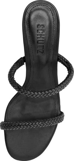 Taliah Woven Strap Kitten Heel Slide Sandal