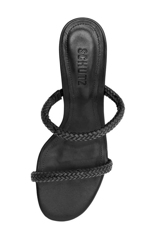 Shop Schutz Taliah Woven Strap Kitten Heel Slide Sandal In Black