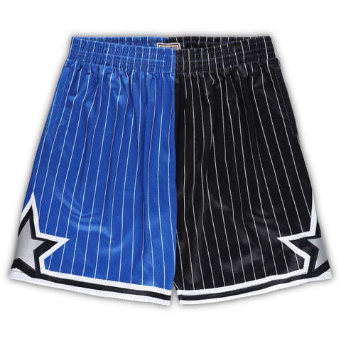 Men's Mitchell & Ness Blue/Black Orlando Magic Big & Tall Hardwood Classics Split Swingman Shorts