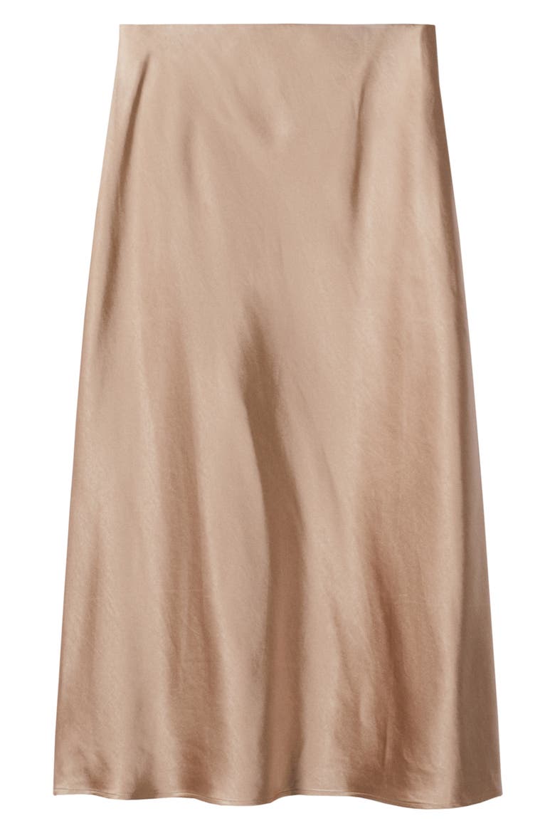 Satin Midi Skirt, Alternate, color, LIGHT BEIGE
