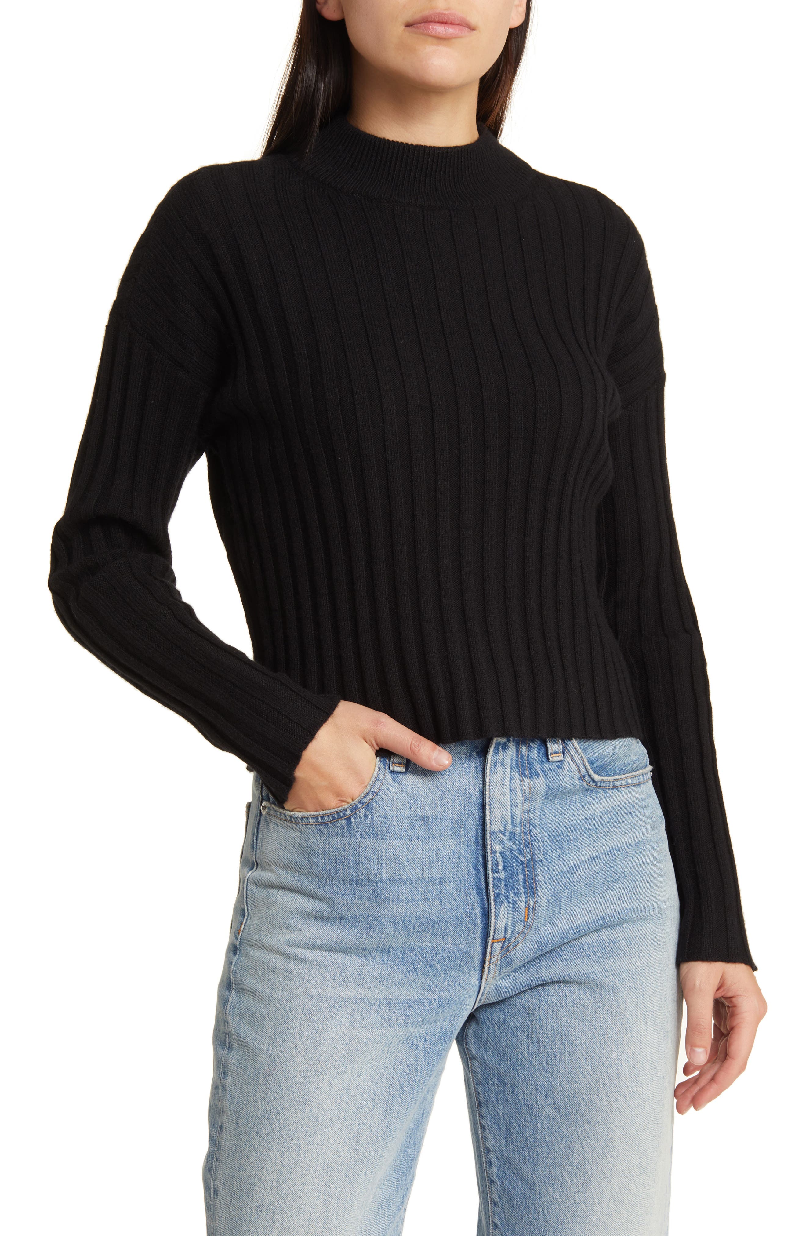 Madewell Mock Neck Crop Sweater