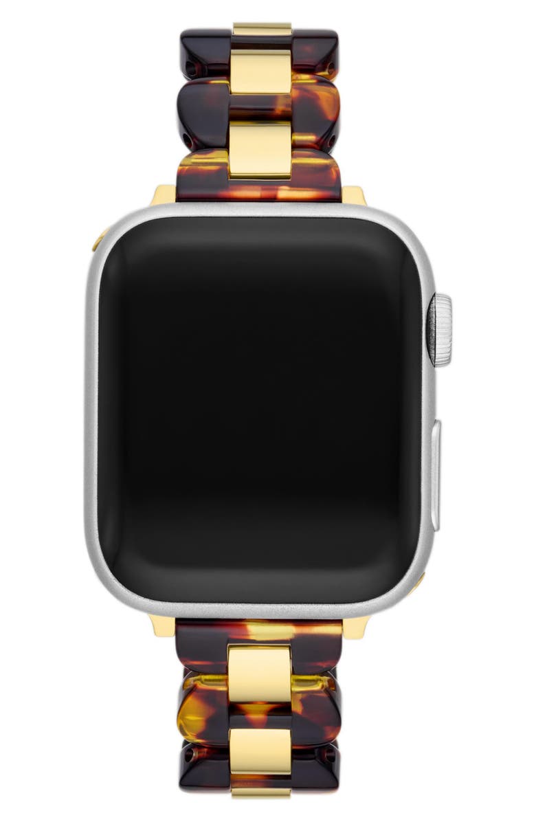 Kate Spade New York scallop 16mm Apple Watch<sup>®</sup> tortoiseshell patterned bracelet watchband, Alternate, color,