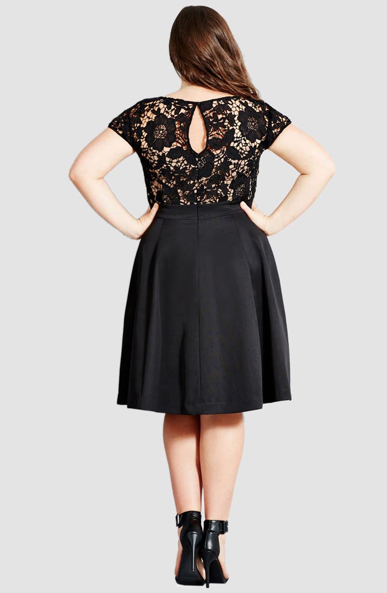 City Chic 'Romantic Lace' Fit & Flare Dress, Alternate, color,
