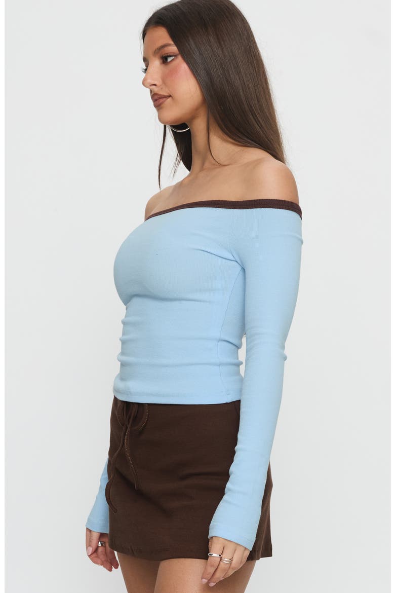 Baseline Off Shoulder Ribbed Top, Alternate, color, MULTI