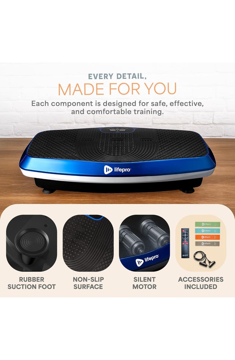 Lifepro Hovert 3D Vibration Plate with Dual Motors for Strength Balance Recovery and Circulation, Alternate, color, Blue