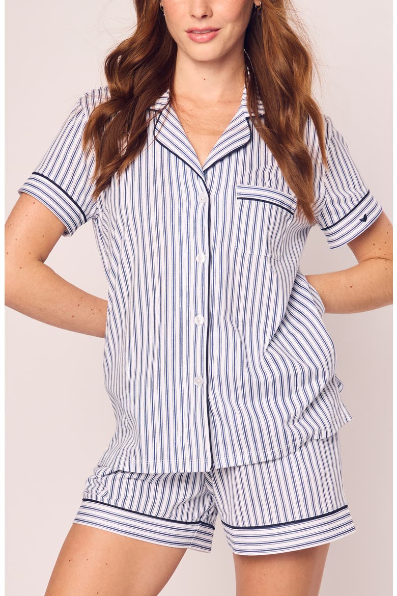 Timeless Toile Classic Pima Cotton Short Sleeve Short Pajamas, Main, color, NAVY