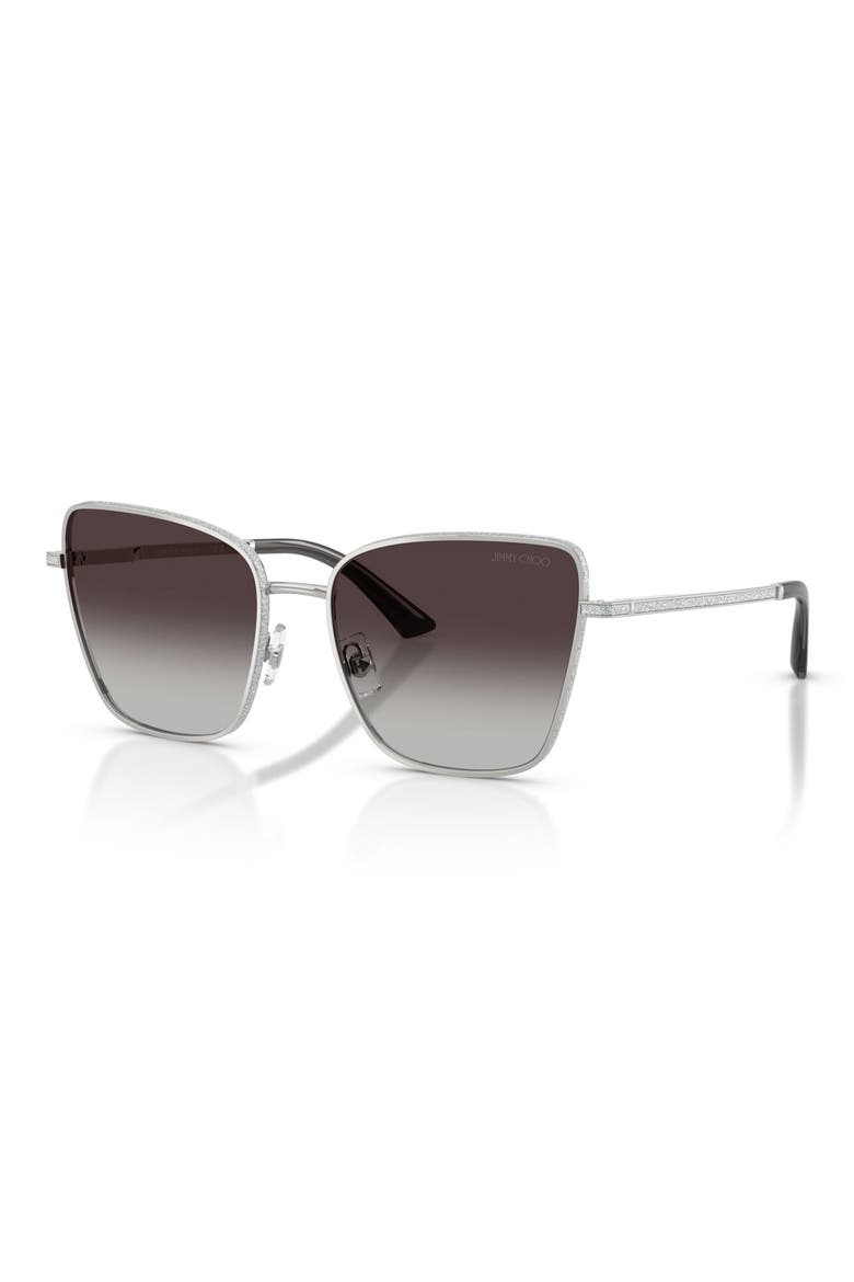 55mm Gradient Square Sunglasses, Alternate, color, SILVER / GRADIENT GRAY
