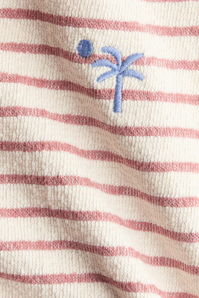 2-piece Textured Cotton Set, Alternate, color, White/dusty pink striped