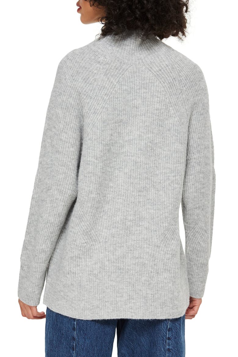 Raglan Turtleneck Neck Sweater, Alternate, color, GREY MARL