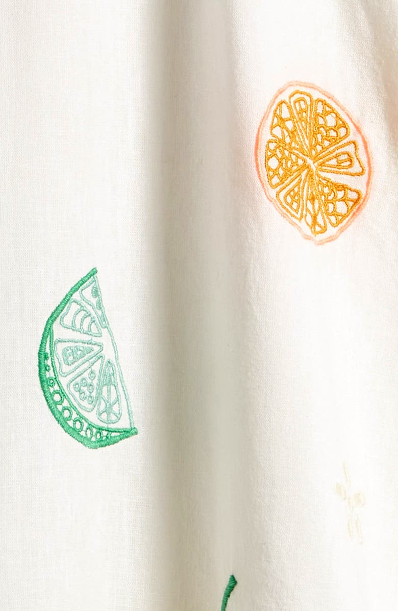 Reiss Kids' Arabella Eyelet Embroidered Cotton & Linen Dress, Alternate, color, Ivory Print