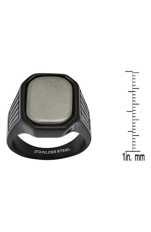 Hmy Jewelry Two-tone Stainless Steel Ring In Black