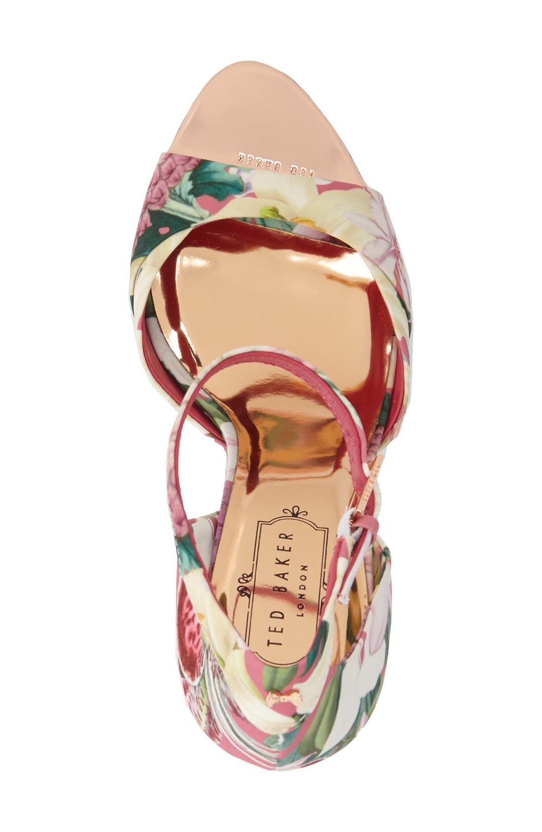 'Caleno' Floral Print Ankle Strap Sandal, Alternate, color, ENCYCLOPAEDIA FLORAL FABRIC