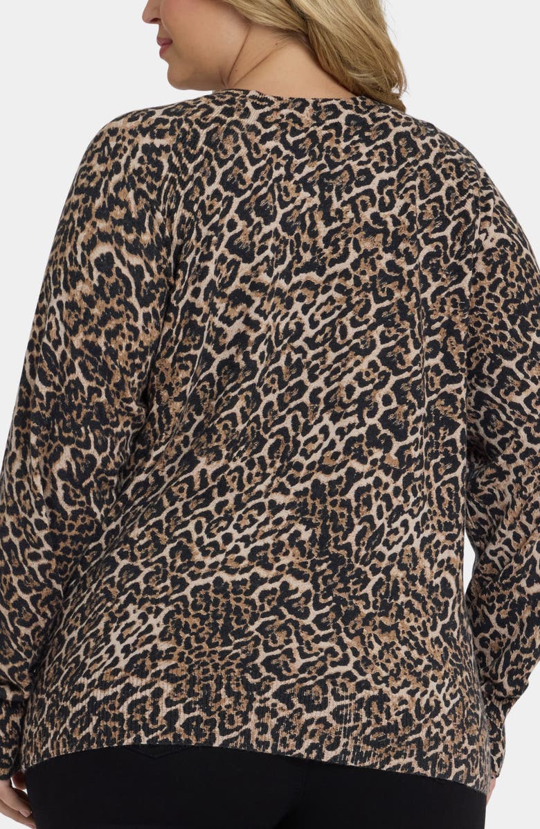NYDJ Cheetah Print Crewneck Sweater, Alternate, color, Onyx Cheetah