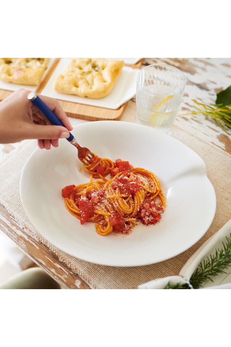 Pasta Passion Spaghetti Plate Pair, Alternate, color, white