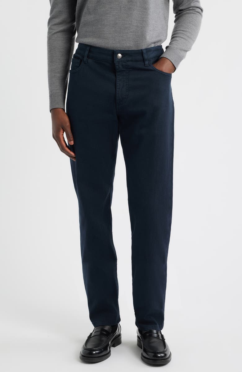 Canali Garment Dyed Bull Denim Jeans, Main, color, Navy