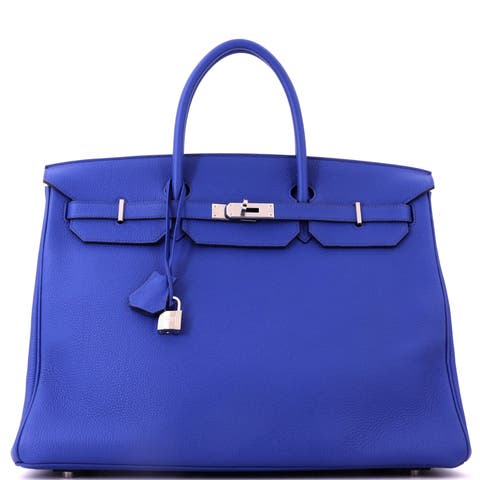Birkin Handbag Blue Togo with Palladium Hardware 40