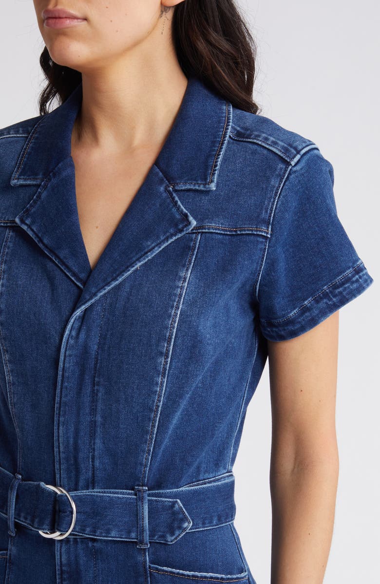 PAIGE Anessa Belted Denim Jumpsuit, Alternate, color, 