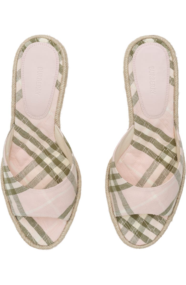 Burberry Check Mews Espadrille Mules, Alternate, color, Mallow Pink