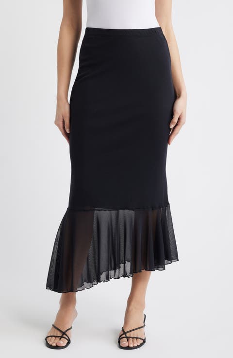 Flounce Midi Skirt