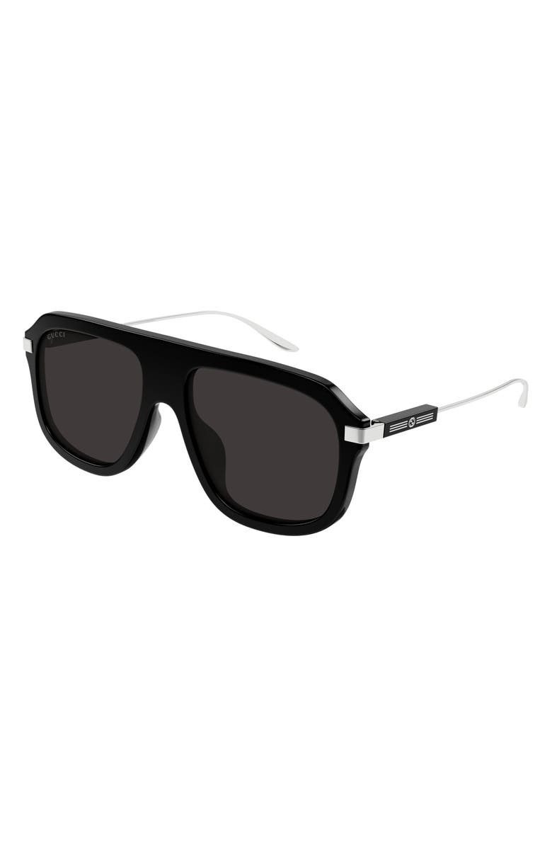 Gucci 57mm Navigator Sunglasses, Alternate, color, 