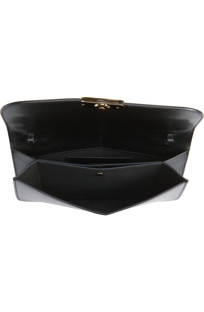 Victoria Beckham Midi Dorian Leather Top Handle Pouchette Bag, Alternate, color, Black