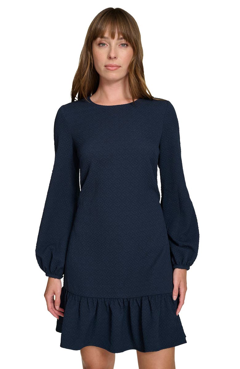 Tommy Hilfiger Jacquard Tile Long Sleeve Dress, Alternate, color, 