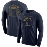 Nike Men's Nike Navy Men's USA Hockey 2026 Winter Olympics Gold Medal Roster Long Sleeve T-Shirt